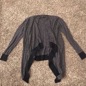 Blue and white Striped flowy long Gap cardigan